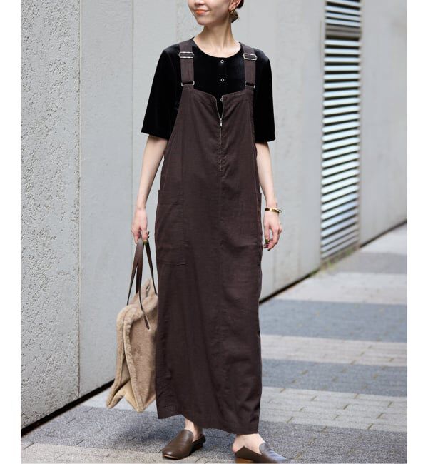 SLOBE IENA「《WEB/一部店舗限定/追加2》アイラインジャンパースカート」|ワンピース|グレー