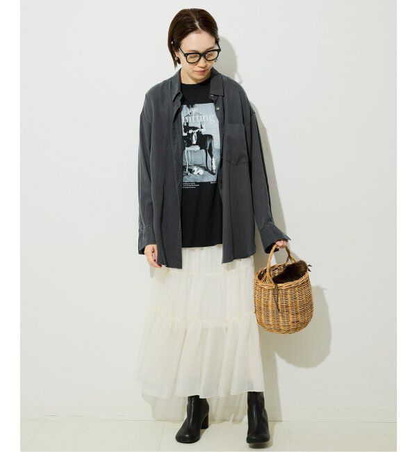 SLOBE IENA「シアーオーガンジーティアードスカート」|スカート|
