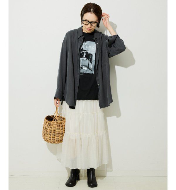 SLOBE IENA「シアーオーガンジーティアードスカート」|スカート|