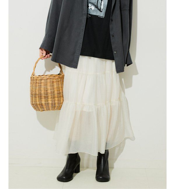 SLOBE IENA「シアーオーガンジーティアードスカート」|スカート|