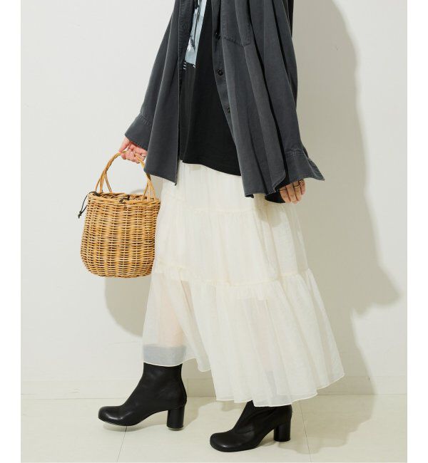SLOBE IENA「シアーオーガンジーティアードスカート」|スカート|