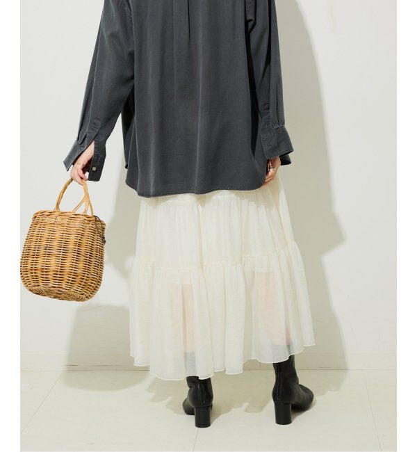 SLOBE IENA「シアーオーガンジーティアードスカート」|スカート|