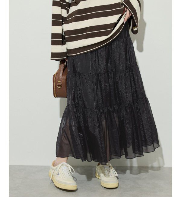 SLOBE IENA「シアーオーガンジーティアードスカート」|スカート|