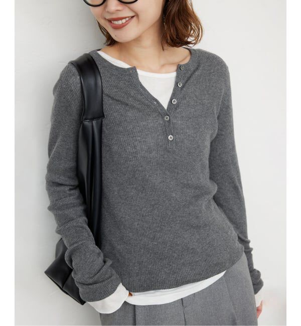 SLOBE IENA「《WEB限定/追加》スイビハイゲージヘンリープルオーバー」|ニット・セーター|