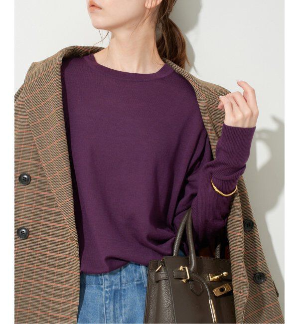 SLOBE IENA「《追加》ウォッシャブルプレーンニット」|ニット・セーター|パープル