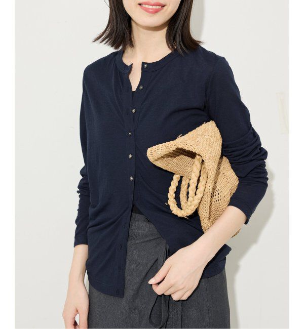 SLOBE IENA「シアー天竺 クルーネックカーディガン」|カーディガン|