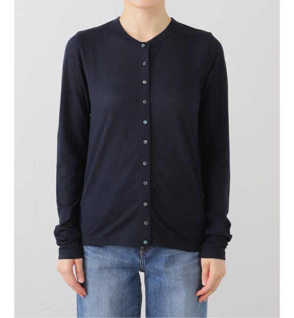 SLOBE IENA「シアー天竺 クルーネックカーディガン」|カーディガン|