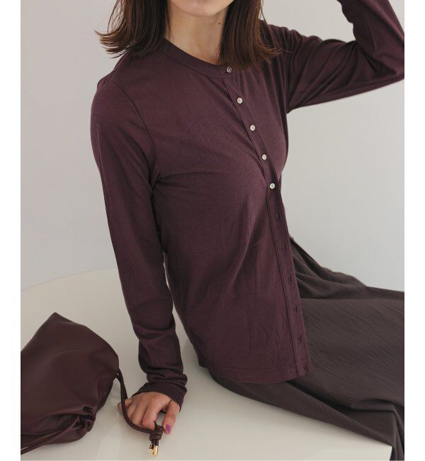 SLOBE IENA「シアー天竺 クルーネックカーディガン」|カーディガン|