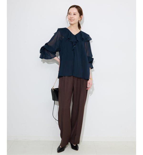 SLOBE IENA「パウダーツイルイージーテーパードパンツ」|その他|