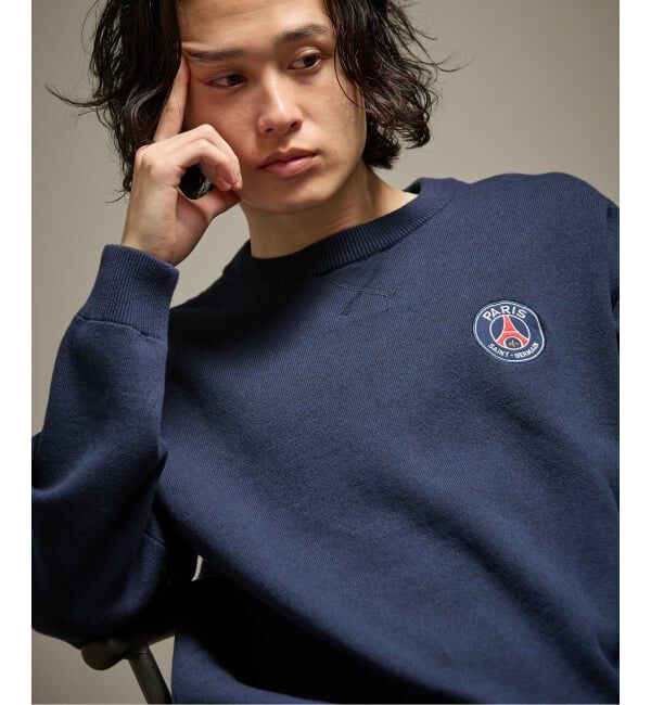 Paris Saint-Germain「【Paris Saint-Germain / パリ・サン＝ジェルマン】 JP Sweat like Knit EMBLEM」|ニット・セーター|ネイビー