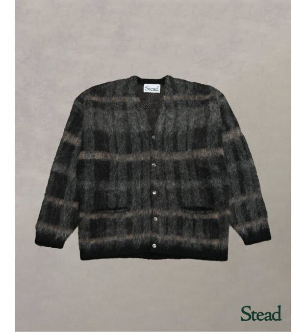 J.S.Homestead「Stead / ステッド モヘヤ ミックス プレイド カーディガン」|カーディガン|ブラック A