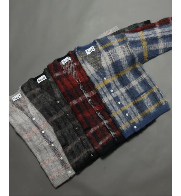 J.S.Homestead「Stead / ステッド モヘヤ ミックス プレイド カーディガン」|カーディガン|