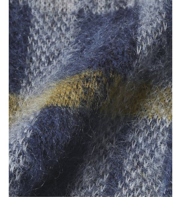 J.S.Homestead「Stead / ステッド モヘヤ ミックス プレイド カーディガン」|カーディガン|