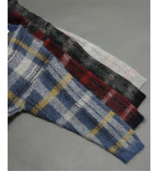 J.S.Homestead「Stead / ステッド モヘヤ ミックス プレイド カーディガン」|カーディガン|