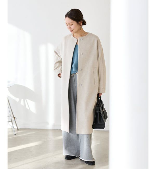 JOURNAL STANDARD「スーパー120ビーバーノーカラーコート」|ノーカラーコート|