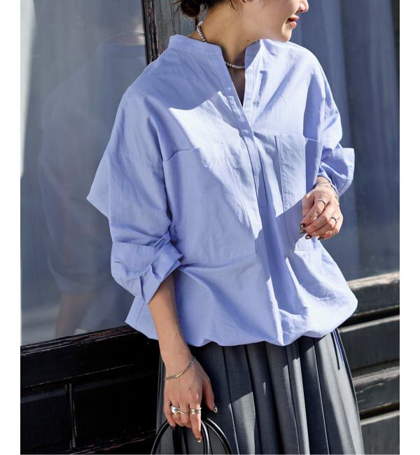 JOURNAL STANDARD「《追加予約》ハードマンズリネンコットンスキッパーシャツ」|シャツ・ブラウス|ブルー A