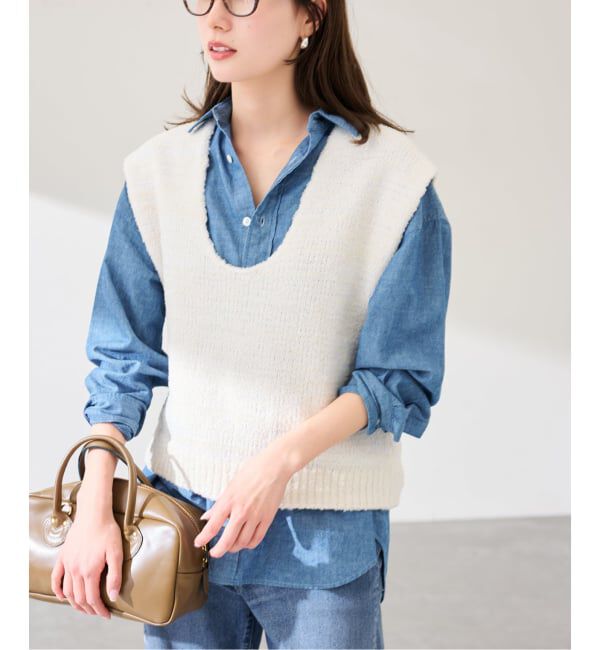 FRAMeWORK「メランジニットベスト」|ニット・セーター|