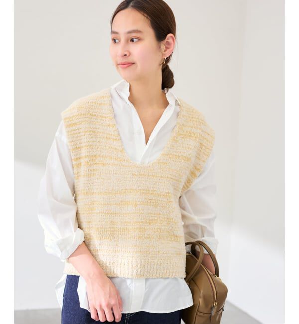 FRAMeWORK「メランジニットベスト」|ニット・セーター|イエロー