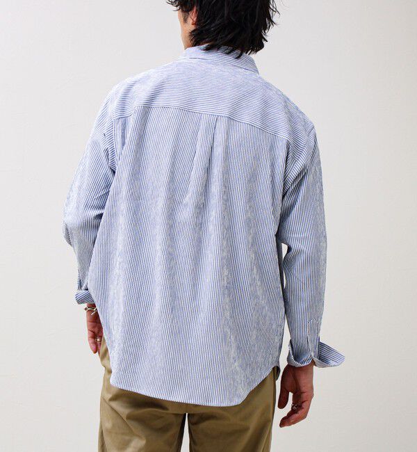 GLOSTER「【清涼感のある表情】ストライプレギュラーカラーシャツ」|シャツ・ブラウス|