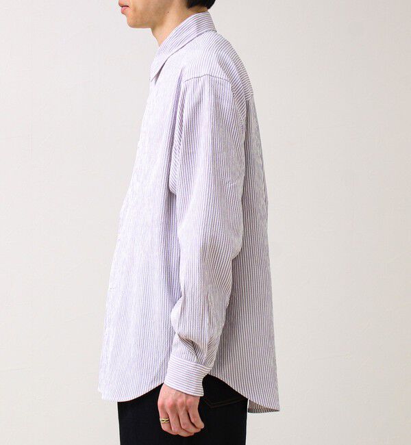 GLOSTER「【清涼感のある表情】ストライプレギュラーカラーシャツ」|シャツ・ブラウス|