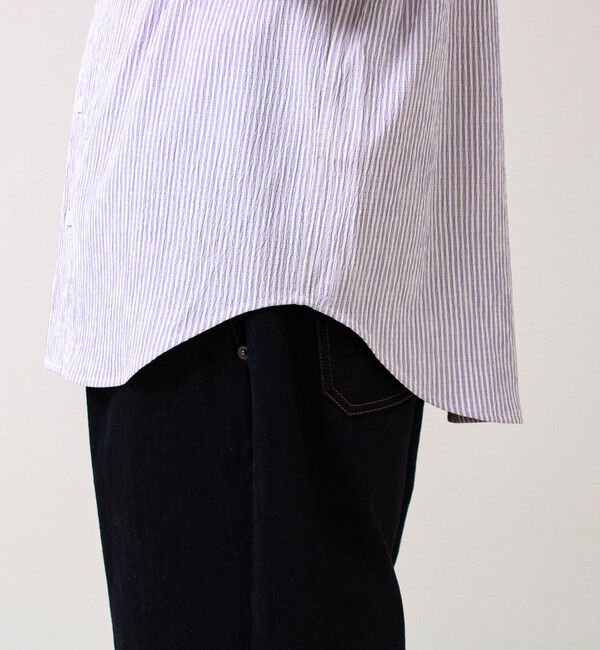 GLOSTER「【清涼感のある表情】ストライプレギュラーカラーシャツ」|シャツ・ブラウス|