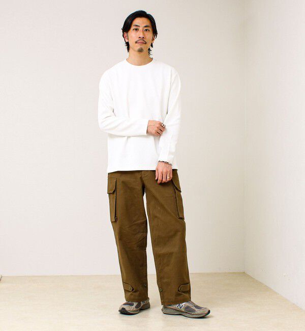 GLOSTER「【素材で魅せる】フクレリンクスジャガードロンT」|Tシャツ・カットソー|