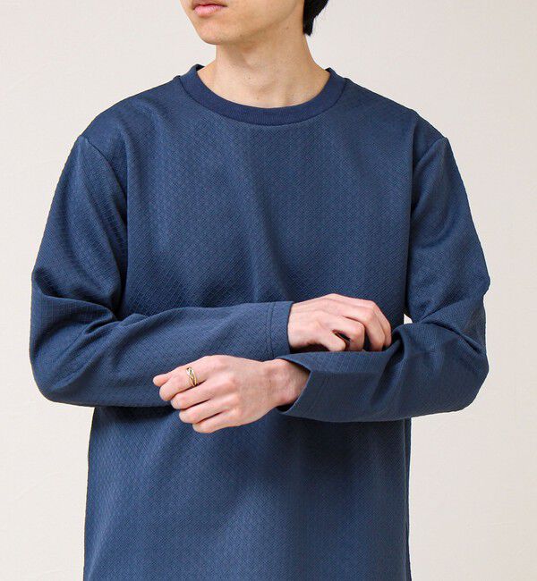 GLOSTER「【素材で魅せる】フクレリンクスジャガードロンT」|Tシャツ・カットソー|