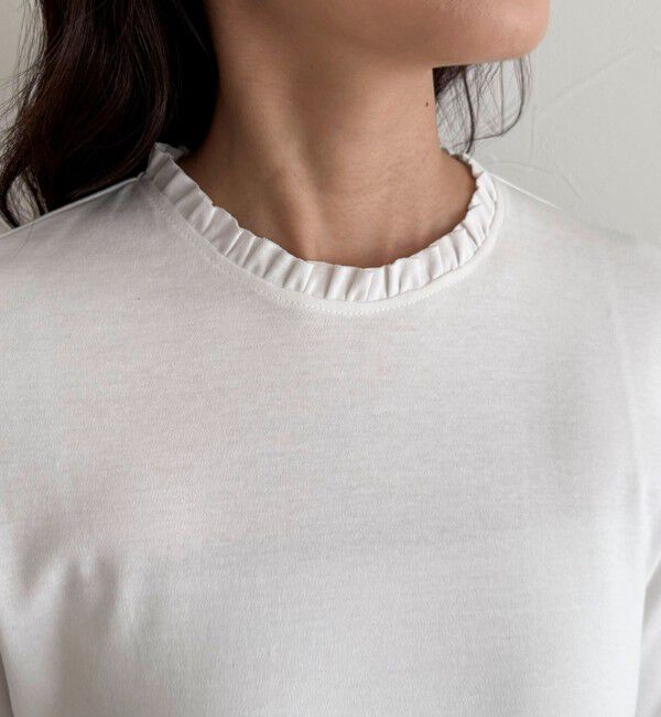 fredy emue「【1枚でもレイヤードでも◎】レーススリーブ衿フリルロンTシャツ」|Tシャツ・カットソー|