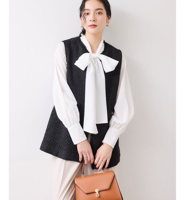 VIS「【WEB限定】ノーカラーツイードジレ」|ベスト・ジレ|