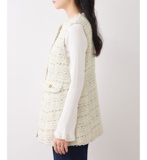 VIS「【WEB限定】ノーカラーツイードジレ」|ベスト・ジレ|