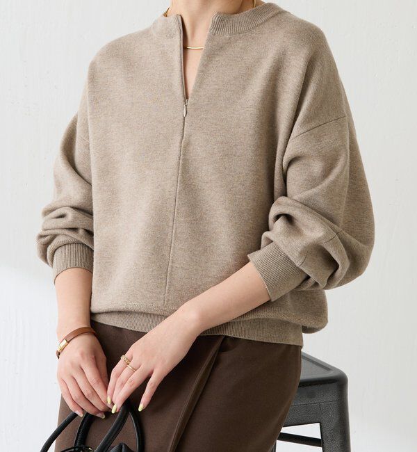  「ジップスウェットライクニット」|ニット・セーター|