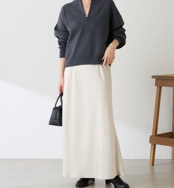  「ジップスウェットライクニット」|ニット・セーター|