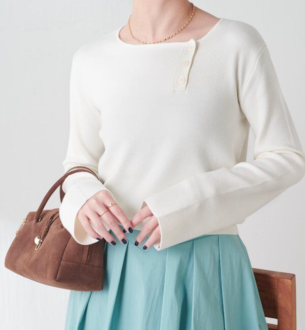  「スロープボタンニット」|ニット・セーター|