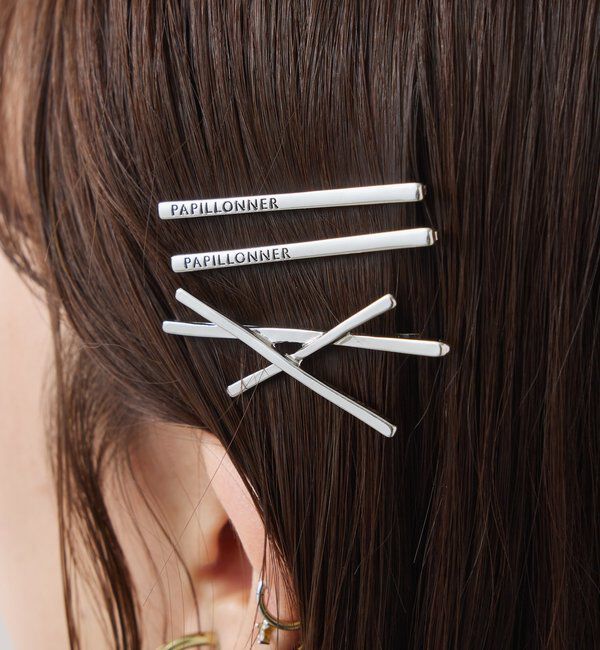  「【PAPILLONNER/パピヨネ】メタルロゴ入りヘアピンセット」|リング|