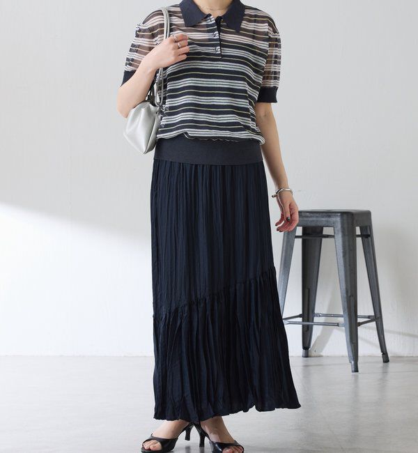  「ワッシャーナナメ切替スカート」|スカート|