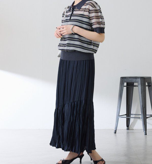  「ワッシャーナナメ切替スカート」|スカート|