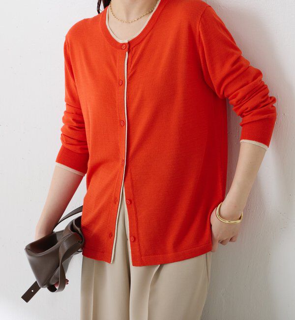  「レイヤード風クルーネックカーディガン」|ニット・セーター|