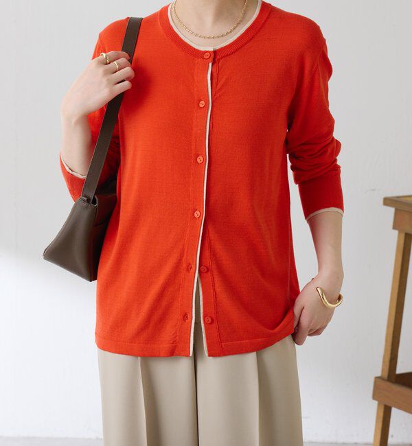  「レイヤード風クルーネックカーディガン」|ニット・セーター|