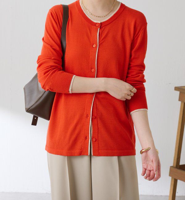  「レイヤード風クルーネックカーディガン」|ニット・セーター|