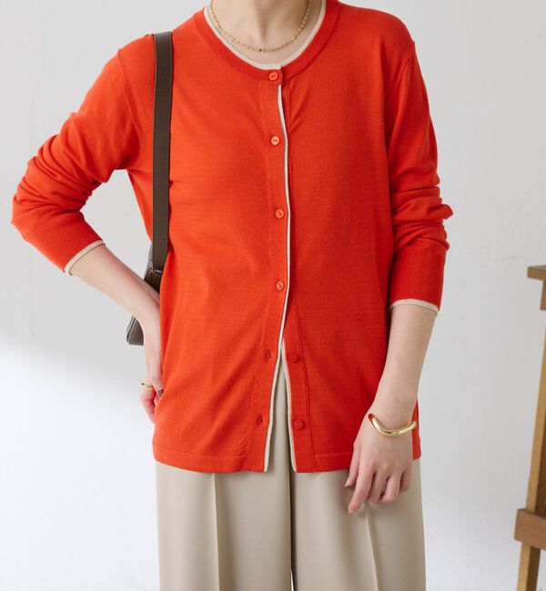  「レイヤード風クルーネックカーディガン」|ニット・セーター|