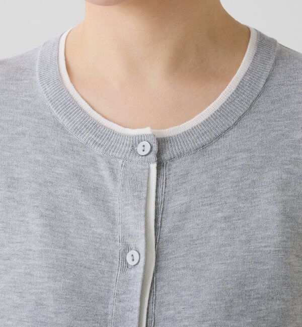  「レイヤード風クルーネックカーディガン」|ニット・セーター|