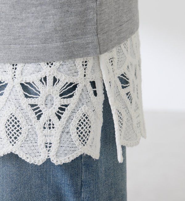  「レイヤード風クルーネックカーディガン」|ニット・セーター|