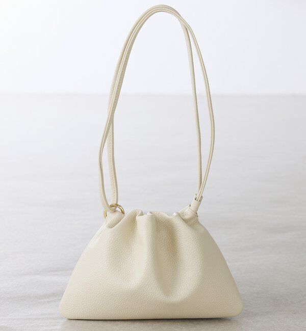  「【PAPILLONNER/パピヨネ】ギャザー巾着レザーショルダーバッグ」|トートバッグ|