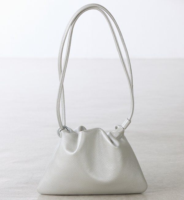  「【PAPILLONNER/パピヨネ】ギャザー巾着レザーショルダーバッグ」|トートバッグ|