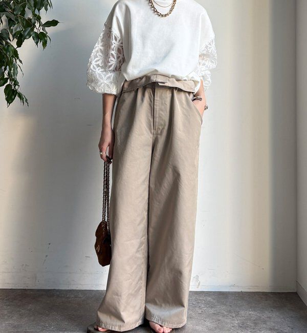  「【WEB限定】フラワーチュール切替裏毛プルオーバー」|Tシャツ・カットソー|