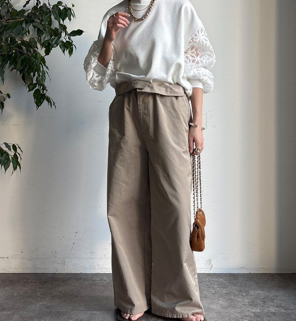  「【WEB限定】フラワーチュール切替裏毛プルオーバー」|Tシャツ・カットソー|