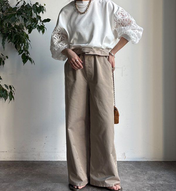  「【WEB限定】フラワーチュール切替裏毛プルオーバー」|Tシャツ・カットソー|