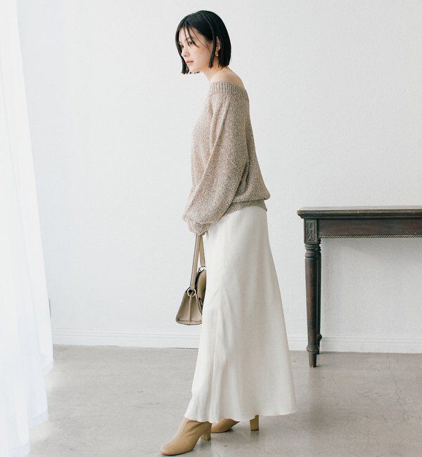  「【ワンショルやオフショルにも！】ペーパーMIXニット」|ニット・セーター|