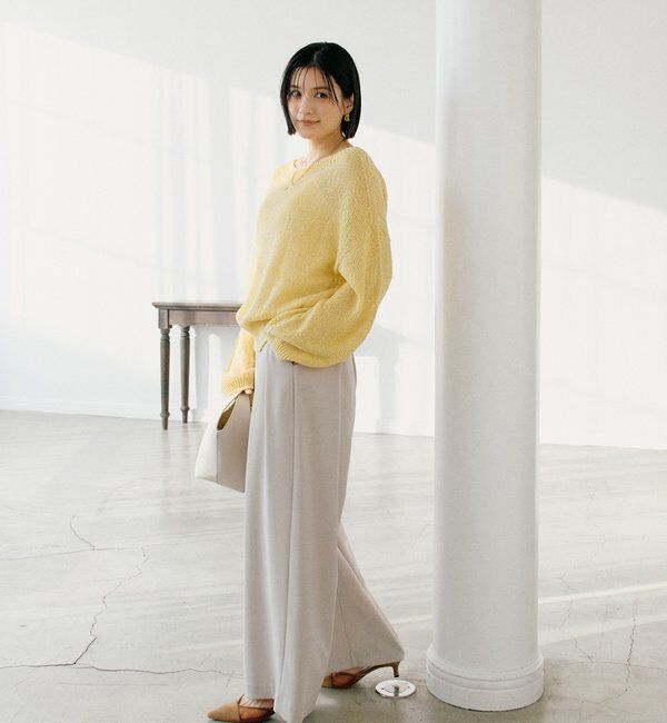  「【ワンショルやオフショルにも！】ペーパーMIXニット」|ニット・セーター|