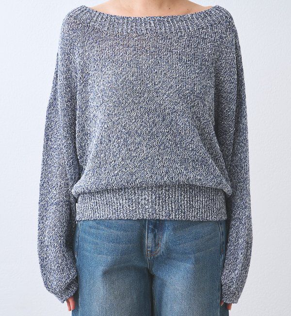  「【ワンショルやオフショルにも！】ペーパーMIXニット」|ニット・セーター|